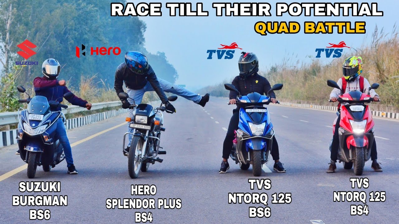 Burgman 125 bs6 Vs Splendor Plus 97cc Vs Tvs Ntorq 125 bs6 Vs bs4 | Race Till Their Potential