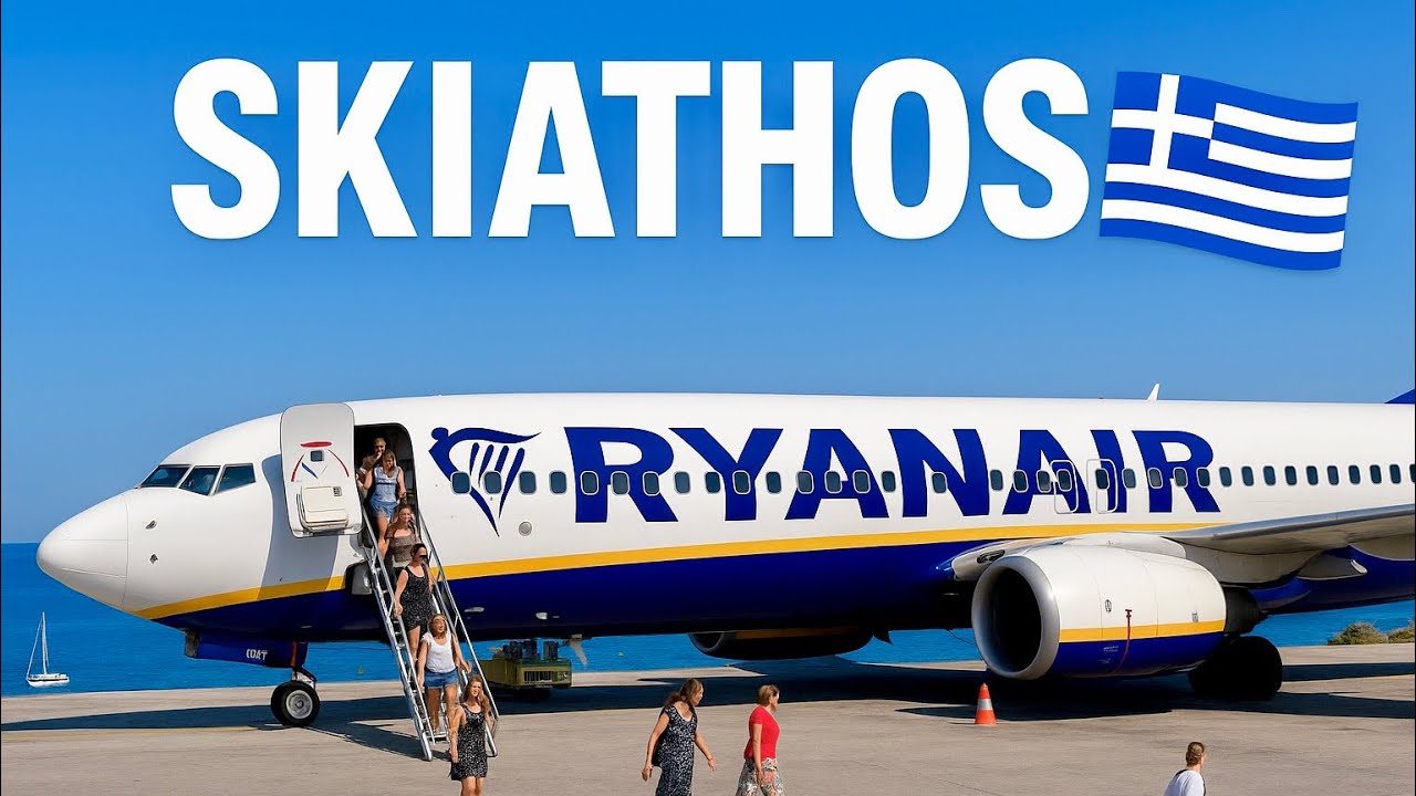 4K - FLIGHT - SKIATHOS ( EUROPE’s St.Maarten) to SOFIA | Ryanair 737-800 