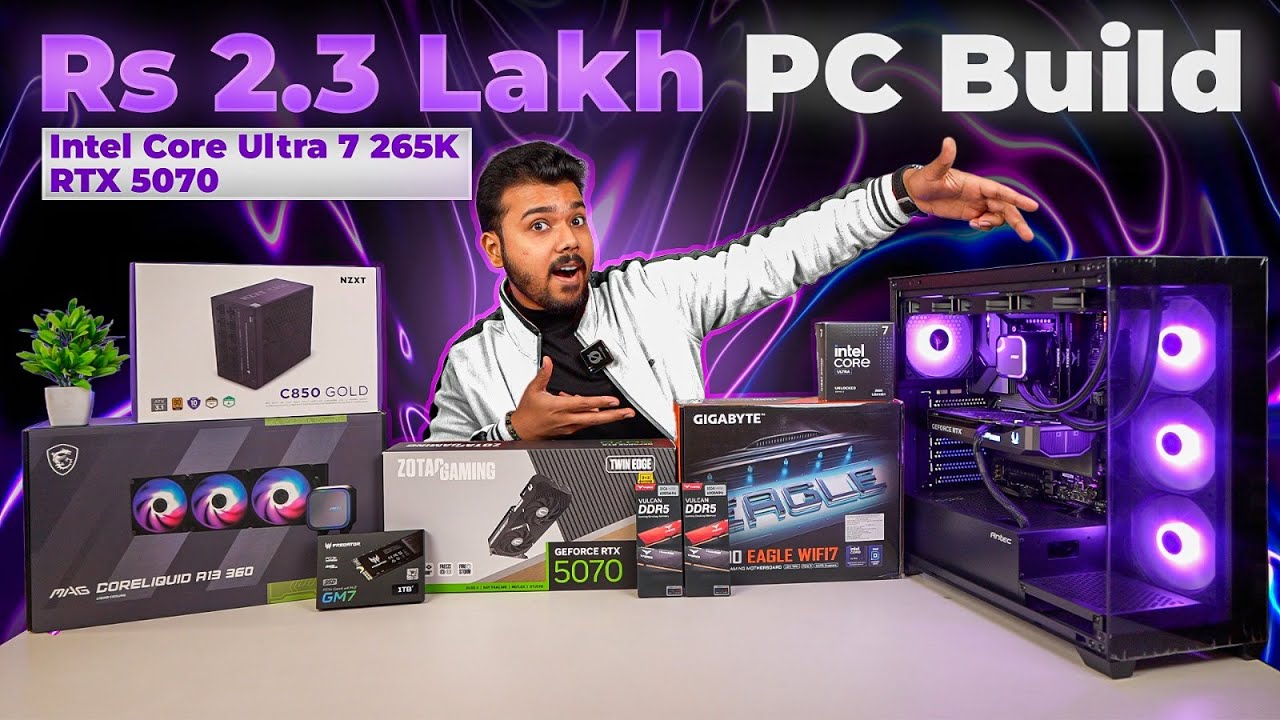 Rs 2.3 Lakh Gaming and Editing PC Build | Intel Ultra 7 265K + RTX 5070 🔥