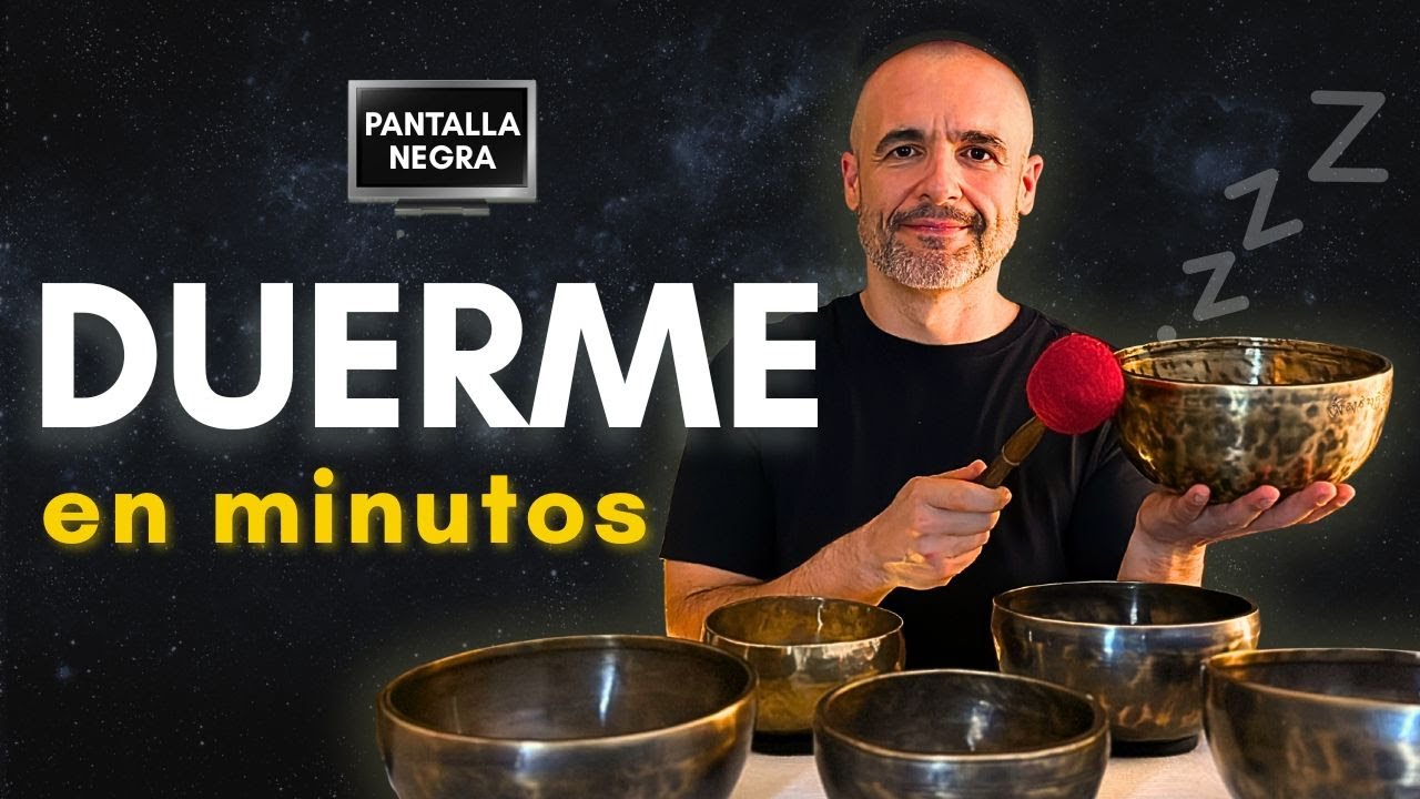Duerme profundamente y vence el insomnio | Cuencos tibetanos en pantalla negra sin interrupciones