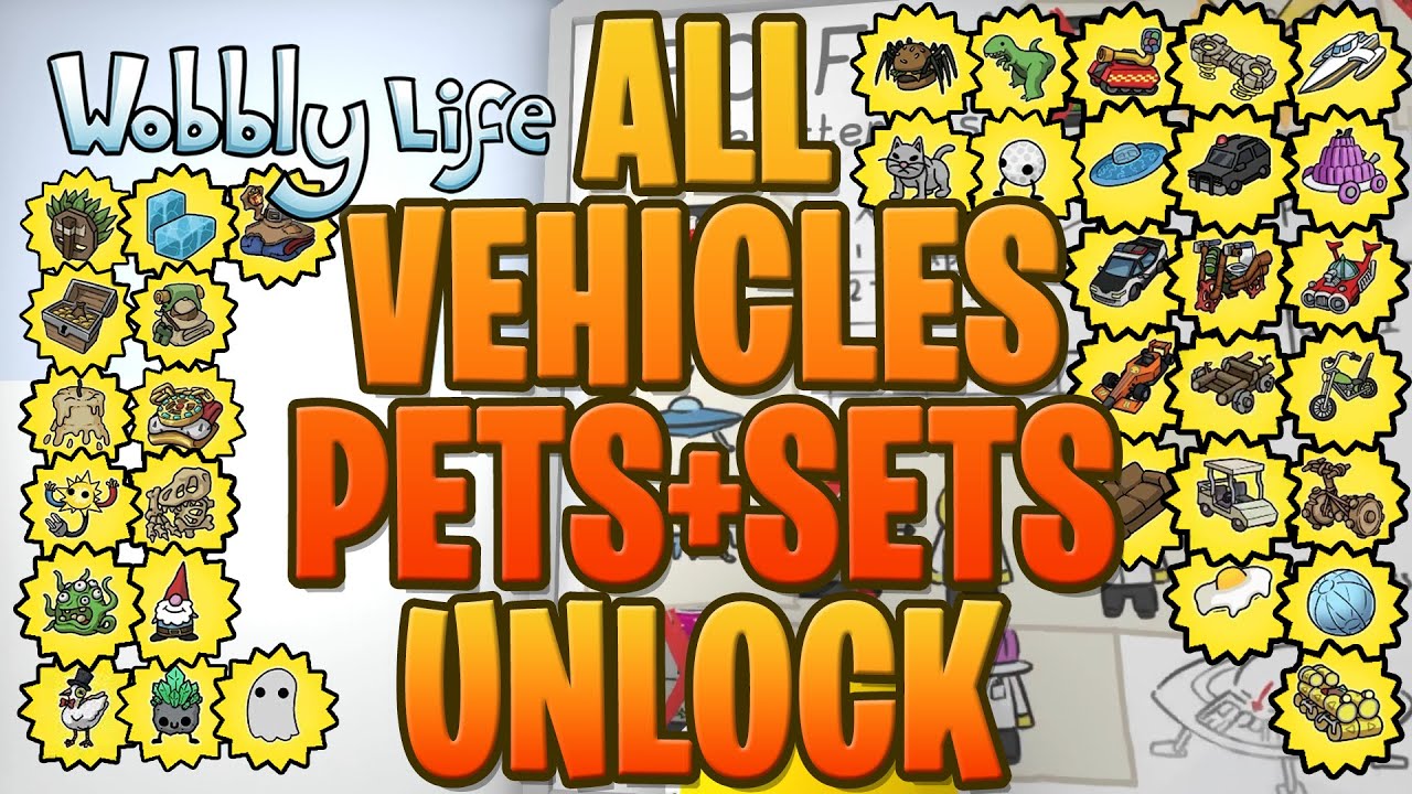 ALL SECRET VEHICLES, PETS AND SETS Unlock 🕵️🐱 Wobbly Life 2025