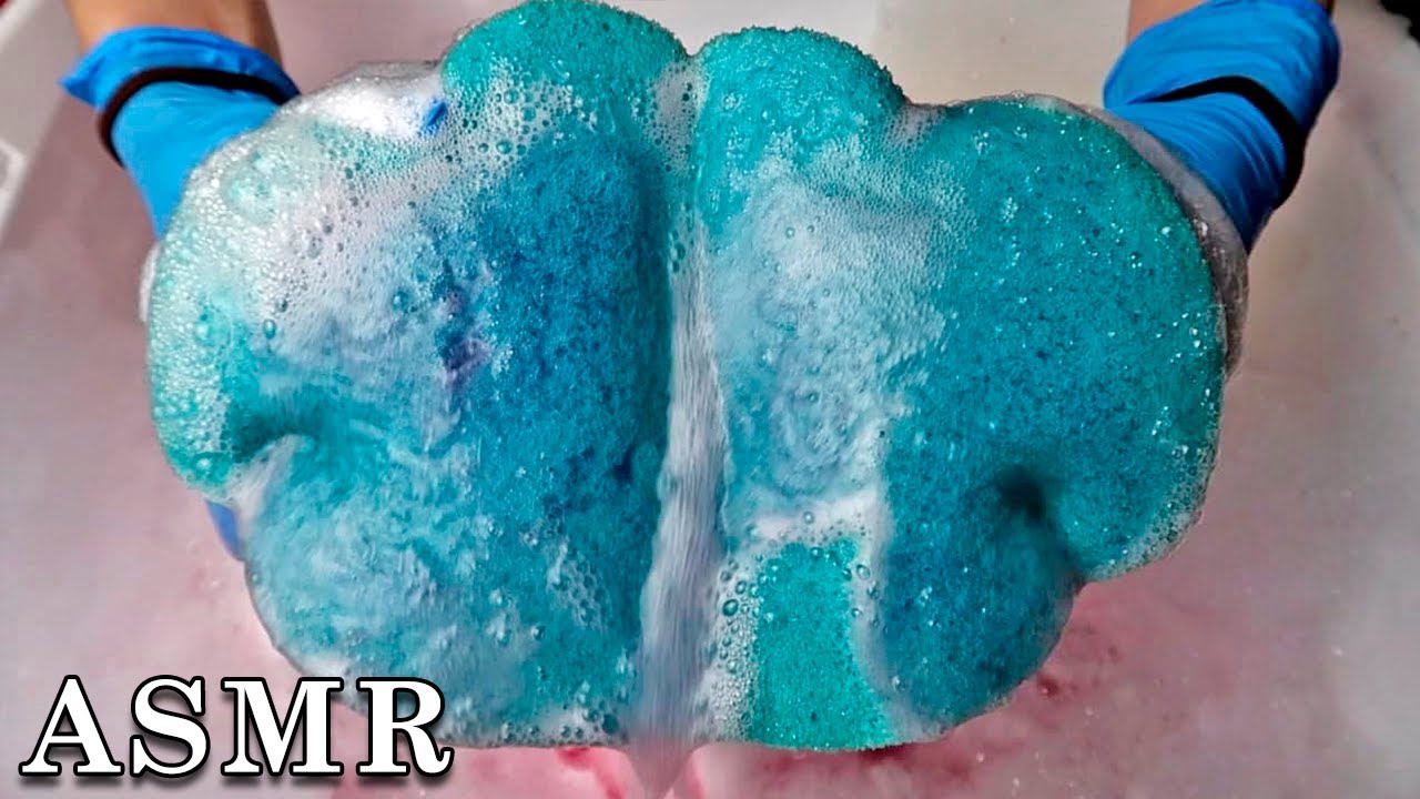 ASMR Satisfying Pink Suds 💗 ASMR Sponge Squeezing 😍 Lovely First Squeezes