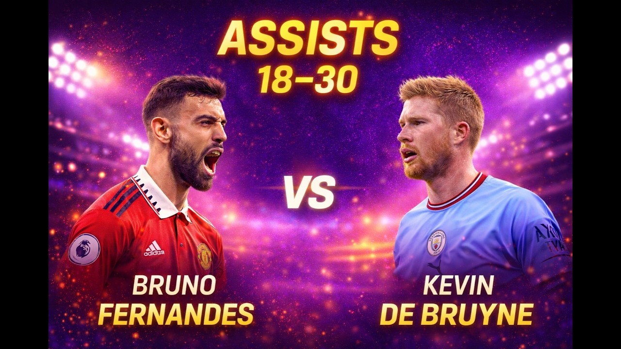 Bruno Fernandes vs Kevin De Bruyne &ndash; Assists by Age Comparison (18&ndash;30)