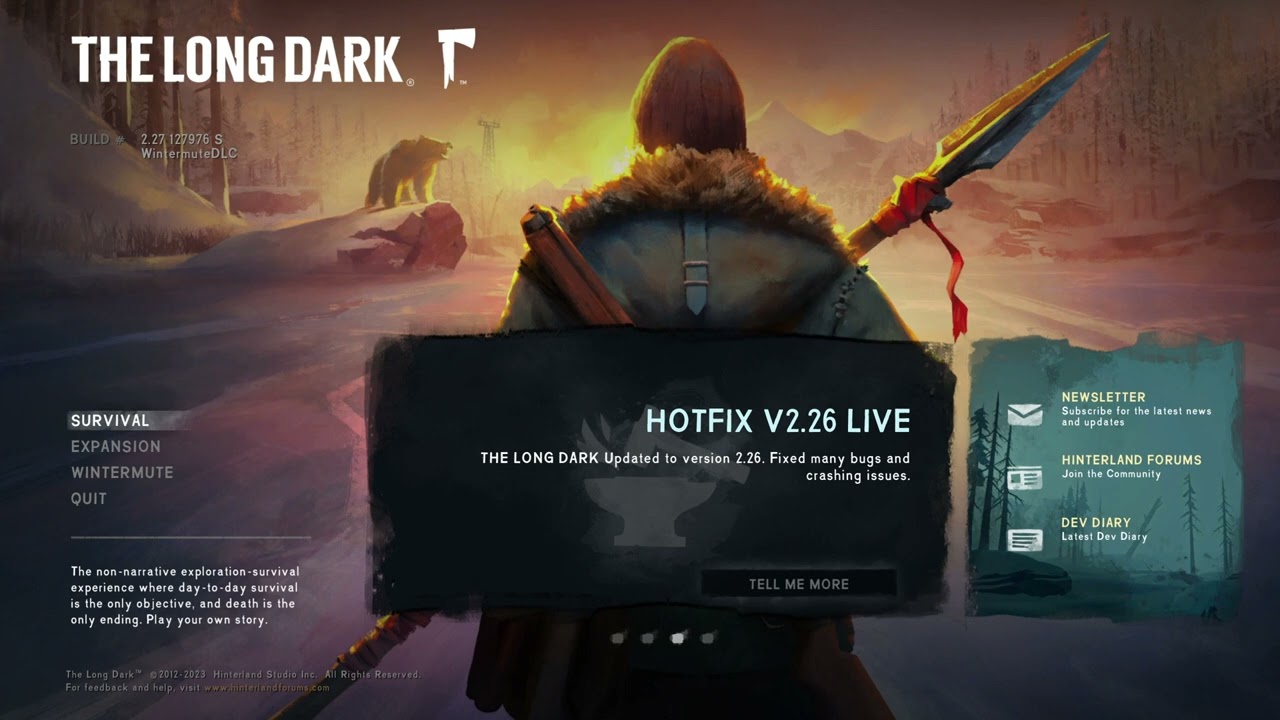 The Long Dark - new main menu music