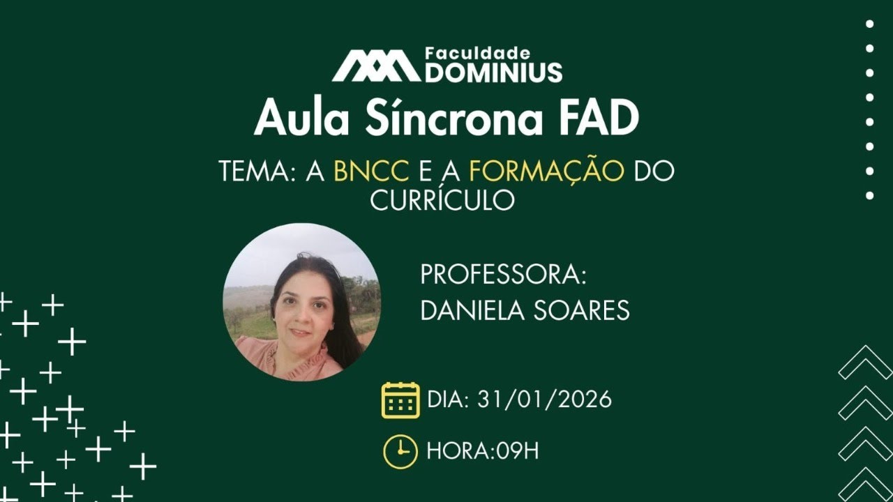 FAD | Aula Síncrona - A BNCC e a Formação do Currículo | 31/01/2026 às 09:00