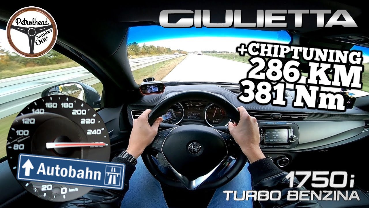 286 KM Alfa Romeo Giulietta Veloce | V-Max. Pr&oacute;ba autostradowa. RACEBOX 100-200 km/h.