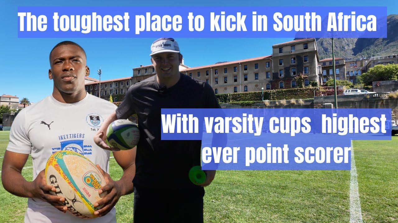 Is this the toughest place in the world to goal kick? Kicking Challenge Ntokozo Makhaza #rugby