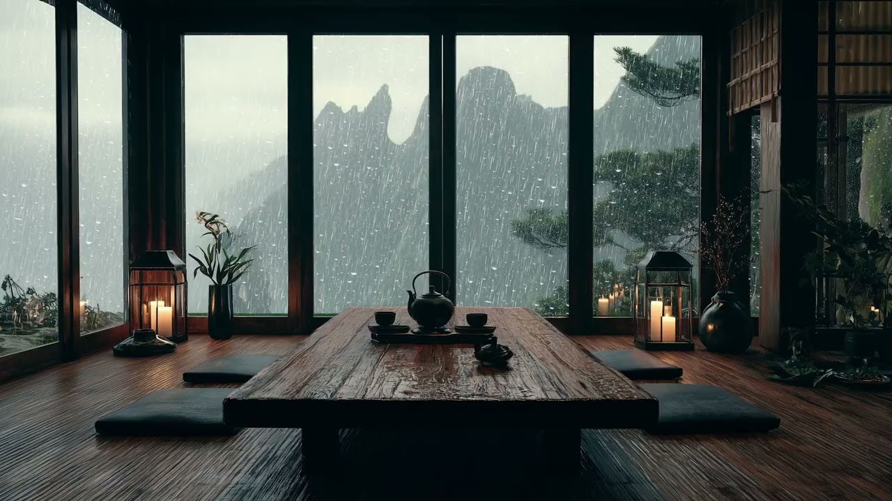 3 Hours Gentle Rainfall & Piano 🌧️ Quiet Deep Sleep Atmosphere