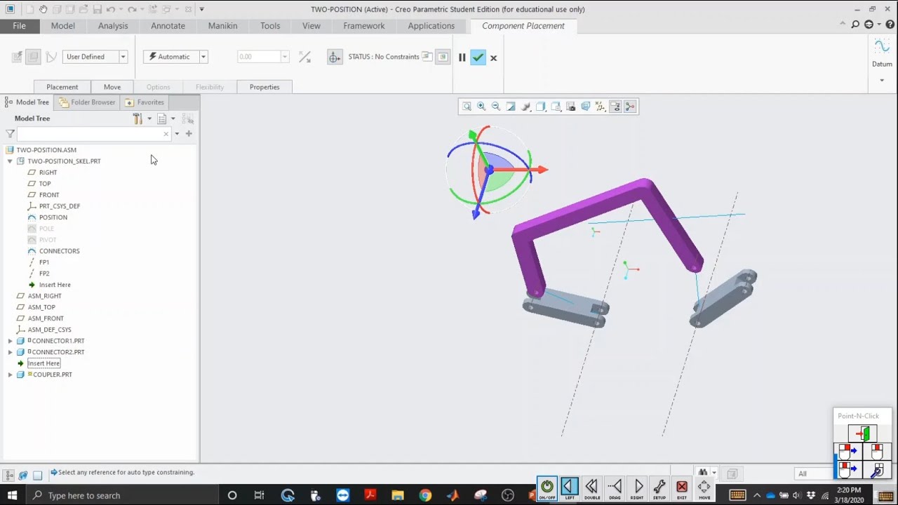 Four-bar Mechanism Design - Two-Position - Concept