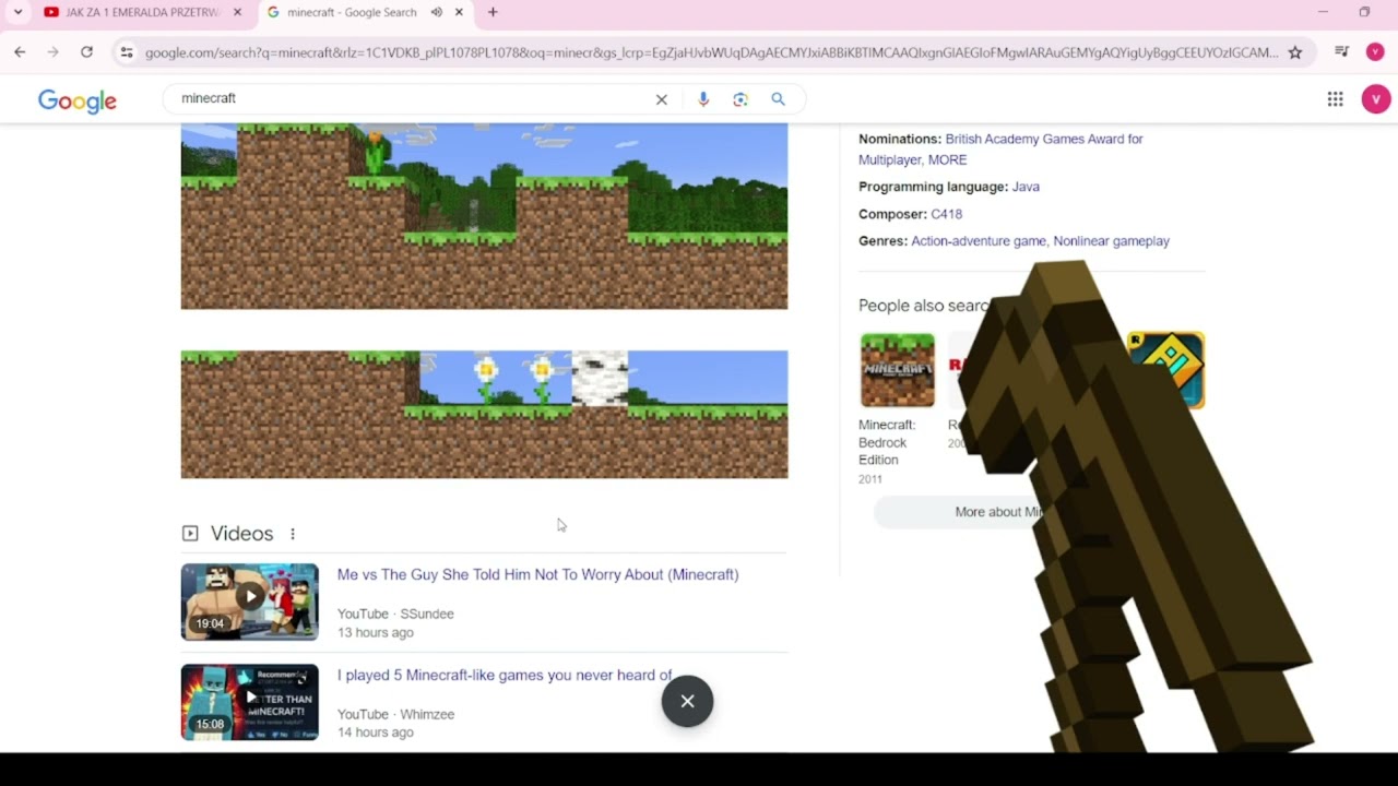 minecraft in google, goood video on google