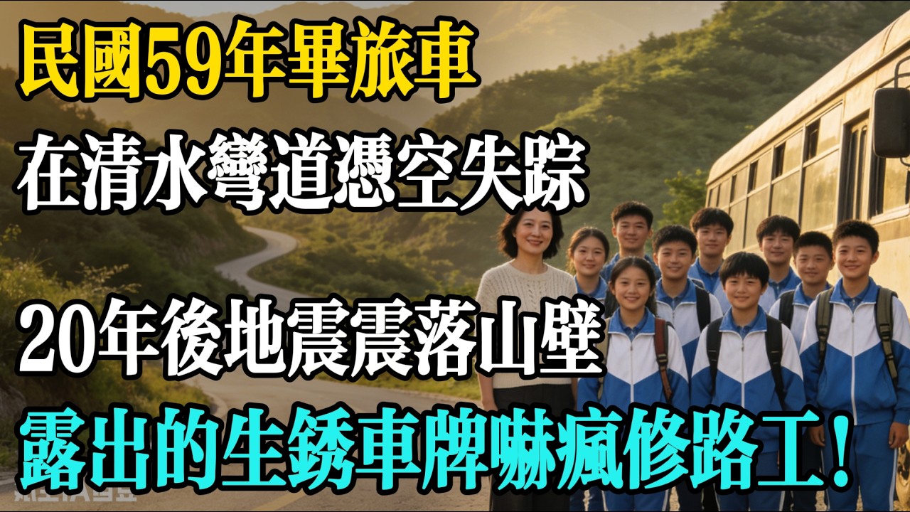 民國 59 年畢旅車在清水彎道憑空失蹤，20 年後地震震落山壁，露出的生鏽車牌嚇瘋修路工！#民間故事 #浮生毀夢錄
