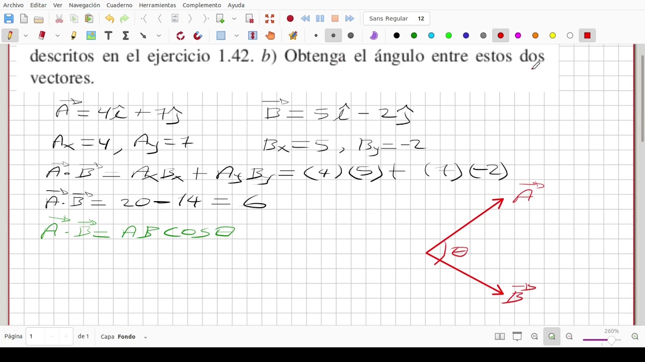 Producto escalar | Como calcular el Ángulo entre dos Vectores.
