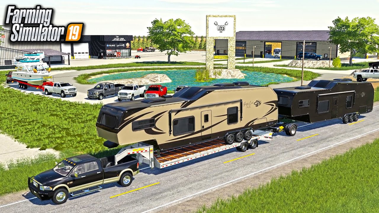 SELLING CAMPERS & MOTORHOMES AT RCC! (TRANSPORTING FROM WHOLESALER) | FARMING SIMULATOR 2019