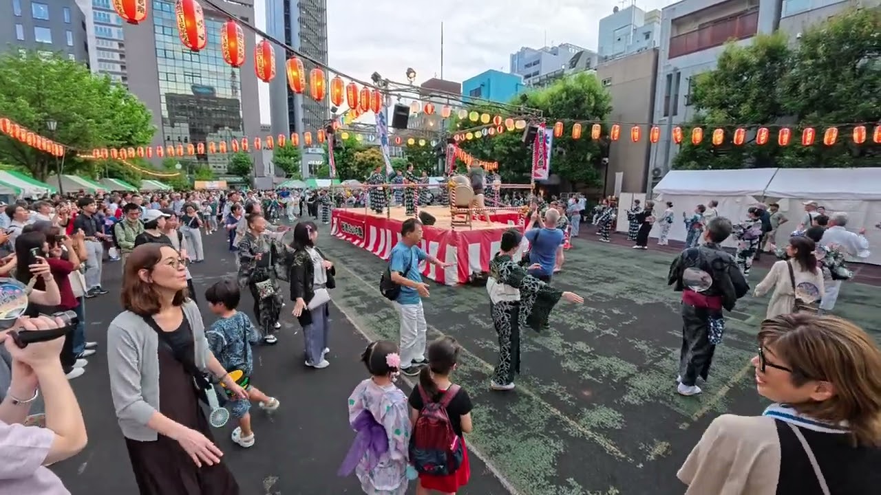 防災音頭　2025年「第28回新橋こいち祭」盆踊り1日目１　桜田会場第一部　東京都港区