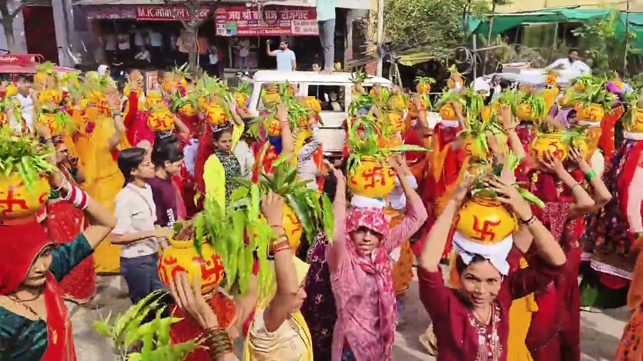5121 भव्य एवं विशाल कलश यात्रा निकाली ऊलूपुर  कमालपुरा भुसावर भरतपुर