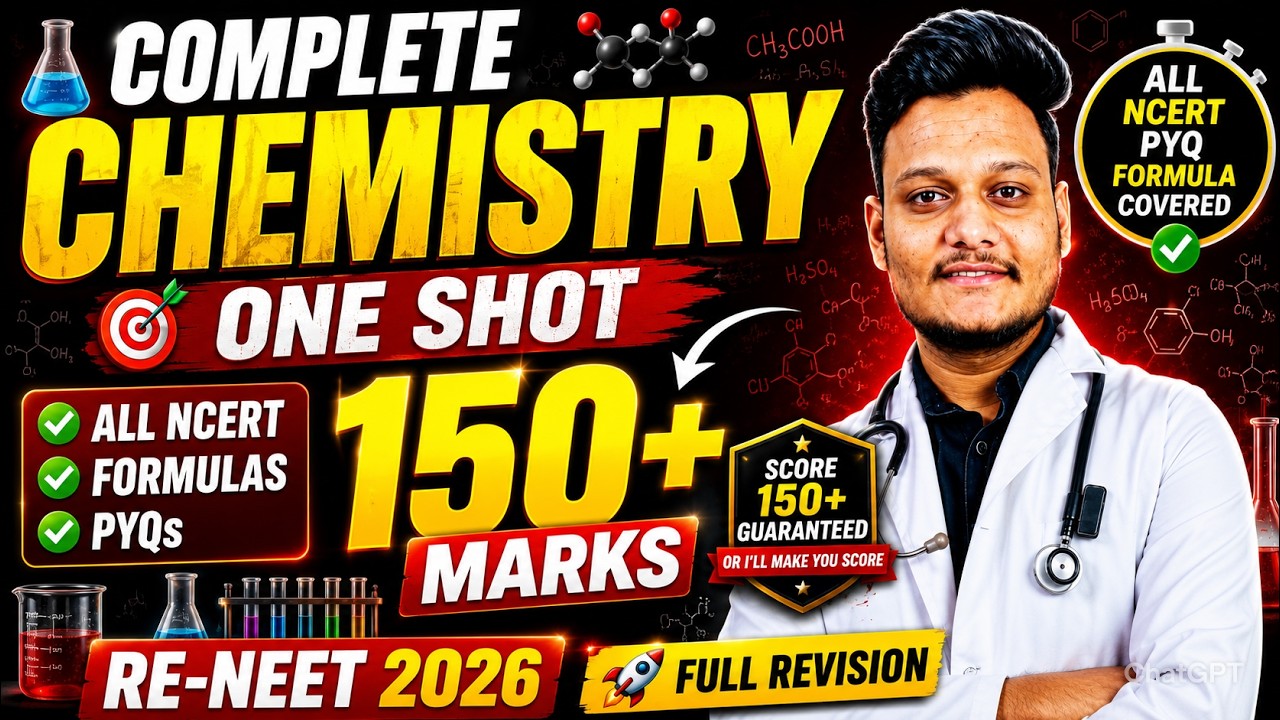 Complete Chemistry One Shot for RE-NEET 2026 🔥 | NCERT + 38 Years PYQs| 150+ Marks Gauranteed 🔥