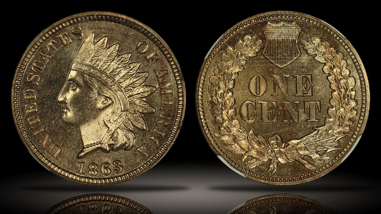 1863 Copper Nickel Indian Head Cent NGC MS65* Scarce Semi Prooflike Star Grade
