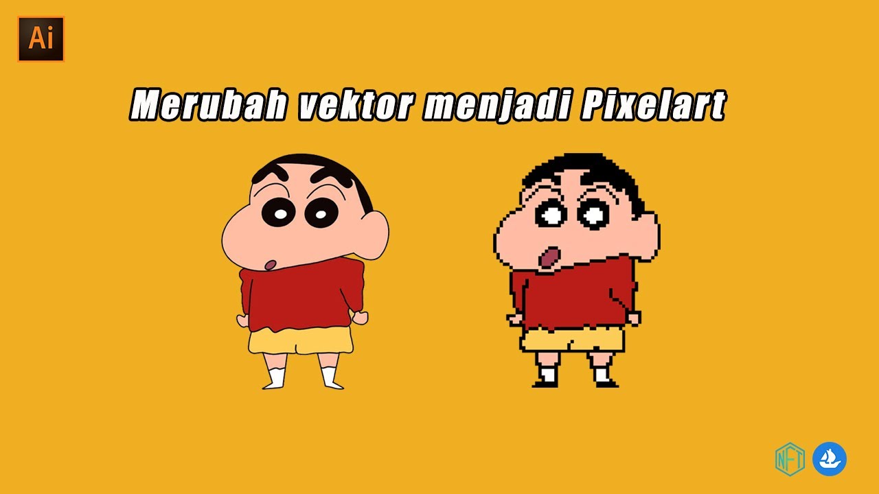 How to Convert Shinchan's Vector Character Into Pixel Art - Adobe Illustrator Tutorial