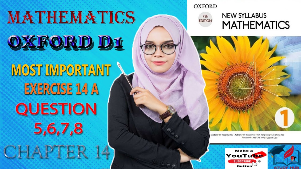 D1 Math Oxford Chapter 14 Exercise 14 A QUESTION NO 5,6,7,8 complete Solution