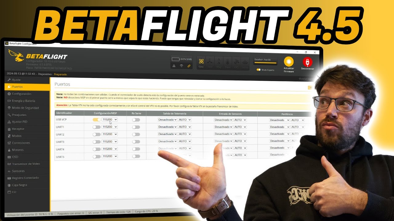 🔶Configuracion DRON FPV en BETAFLIGHT 4.5 Paso a Paso🔶 [  2024 , Español ]