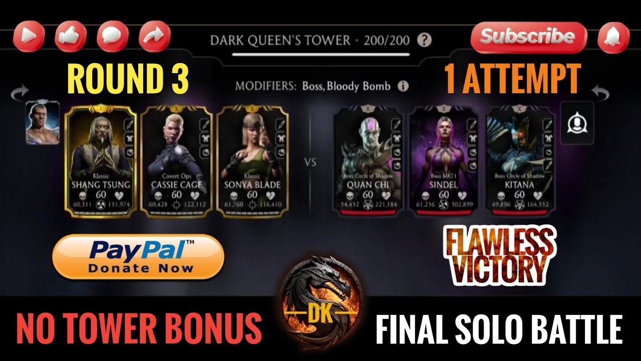 Dark Queen's Tower 200▪️Round 3 🎮 Mortal Kombat Mobile▫️MK Mobile 
