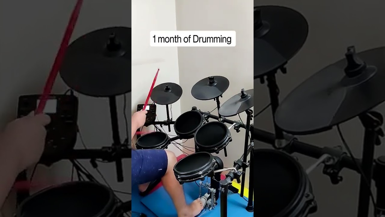 1 DAY OF DRUMMING Vs 10 YEARS OF DRUMMING!!😃😎🤘🔥 #shorts #drummer #music  #drumming