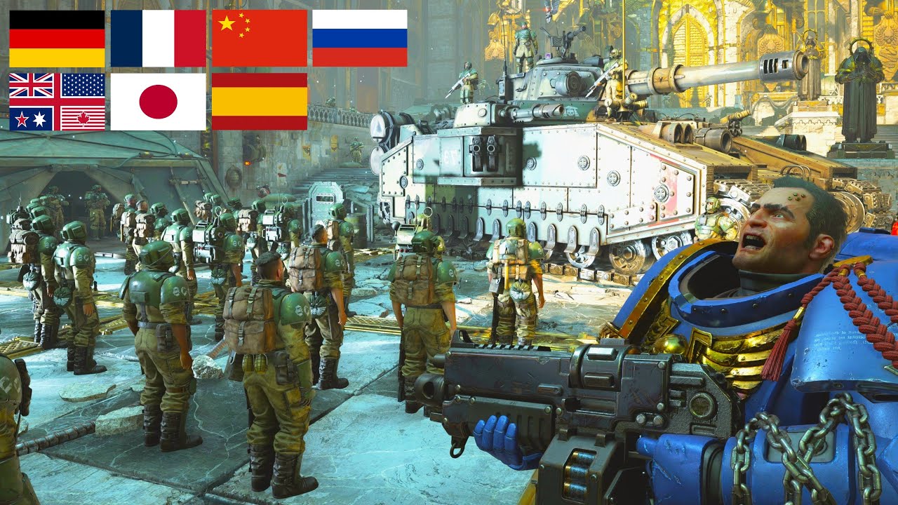 Cadian Officer Battle Speech But in 7 Different Languages - SPACE MARINE 2