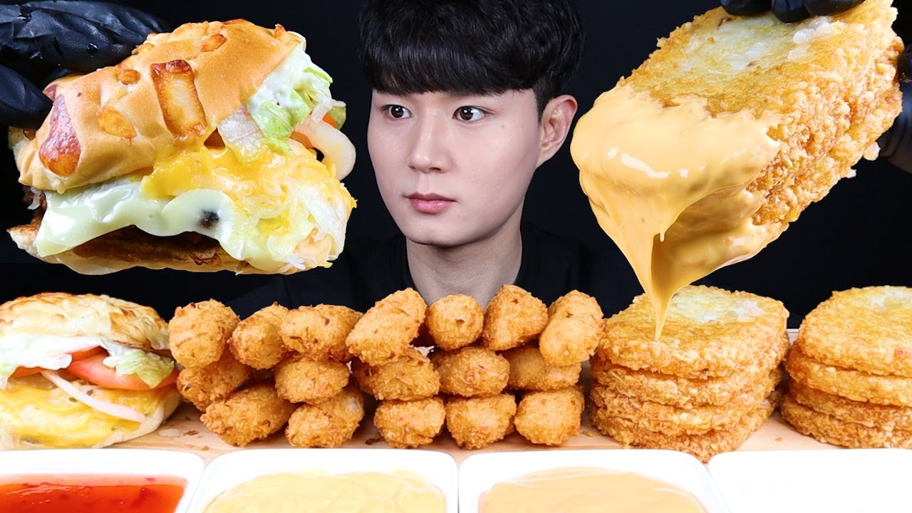 버거킹 햄버거 새우튀김 해쉬브라운 먹방ASMR MUKBANG CHEESEBURGERS & COCONUT FRIED SHRIMP & HASH BROWNS eating sounds