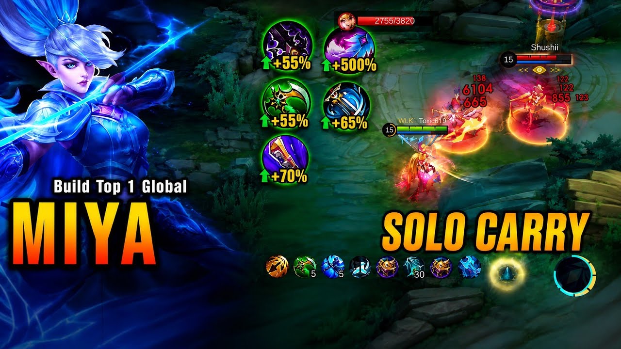 MIYA WITH TRINITY BUILD!! SOLO CARRY GAMEPLAY - Build Top 1 Global Miya ~ MLBB