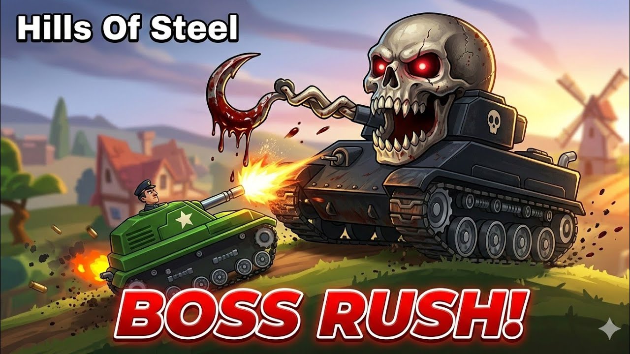 Boss Rush Fight In Hills Of Steel With Titan Tank | Tank Level 14 (Android & iOS)