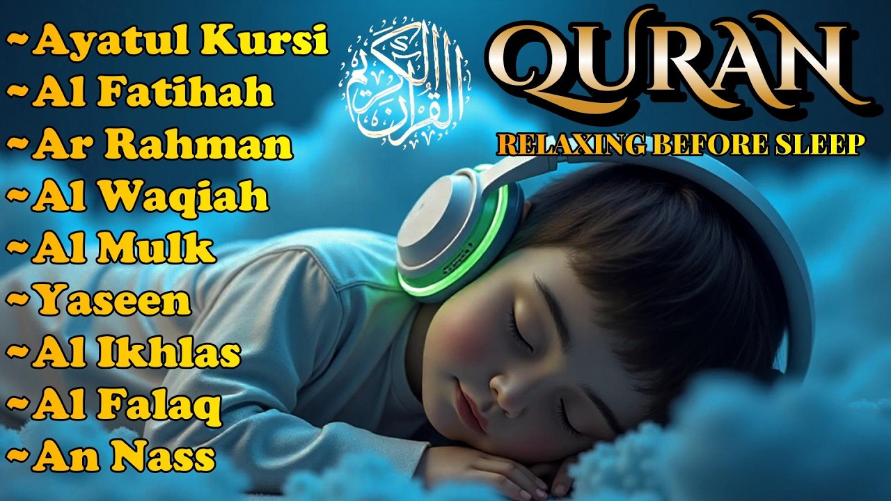 Powerful Quran Recitation for Sleep | Ayatul Kursi, Yassen, Al Kahfi, Waqiah, ArRahman by Alaa Aqel