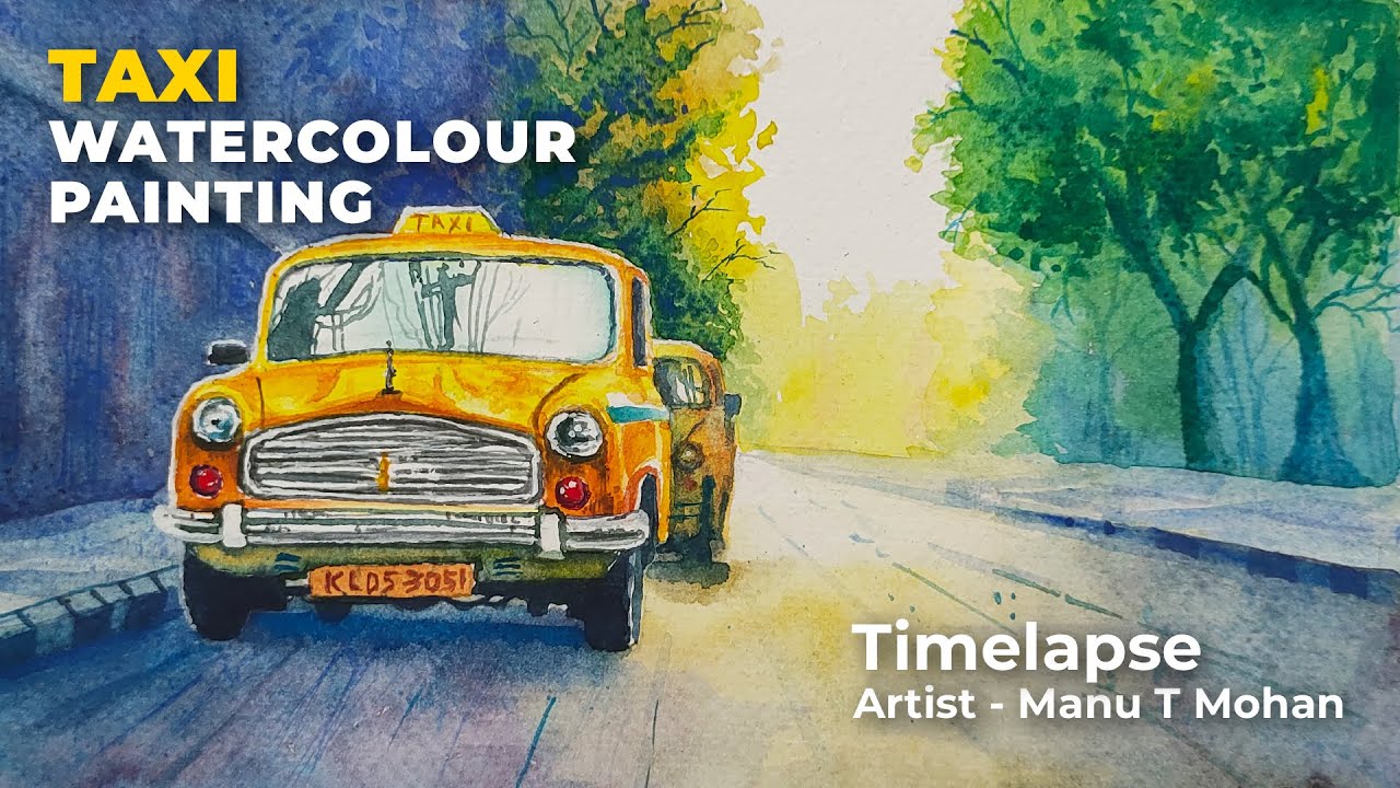 How to paint a car  - Watercolour Painting Tutorial