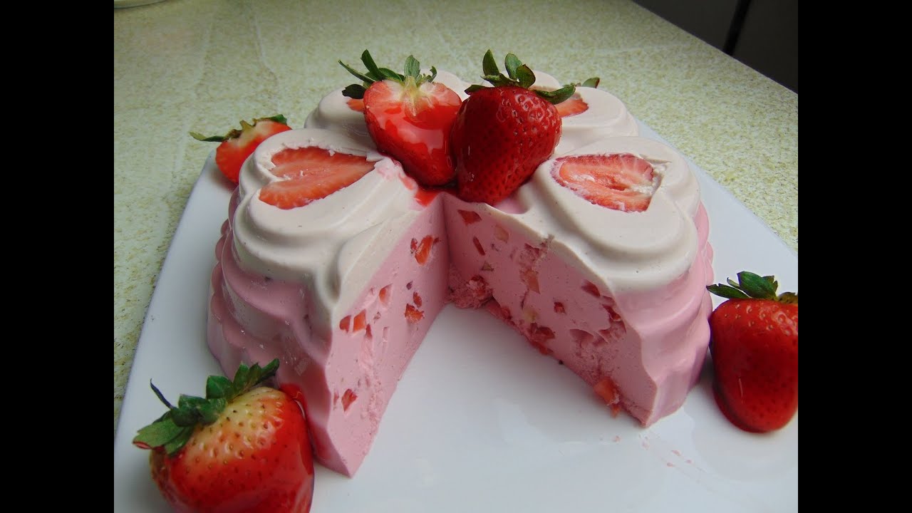 Gelatina de Fresas Con Crema deliciosa!!