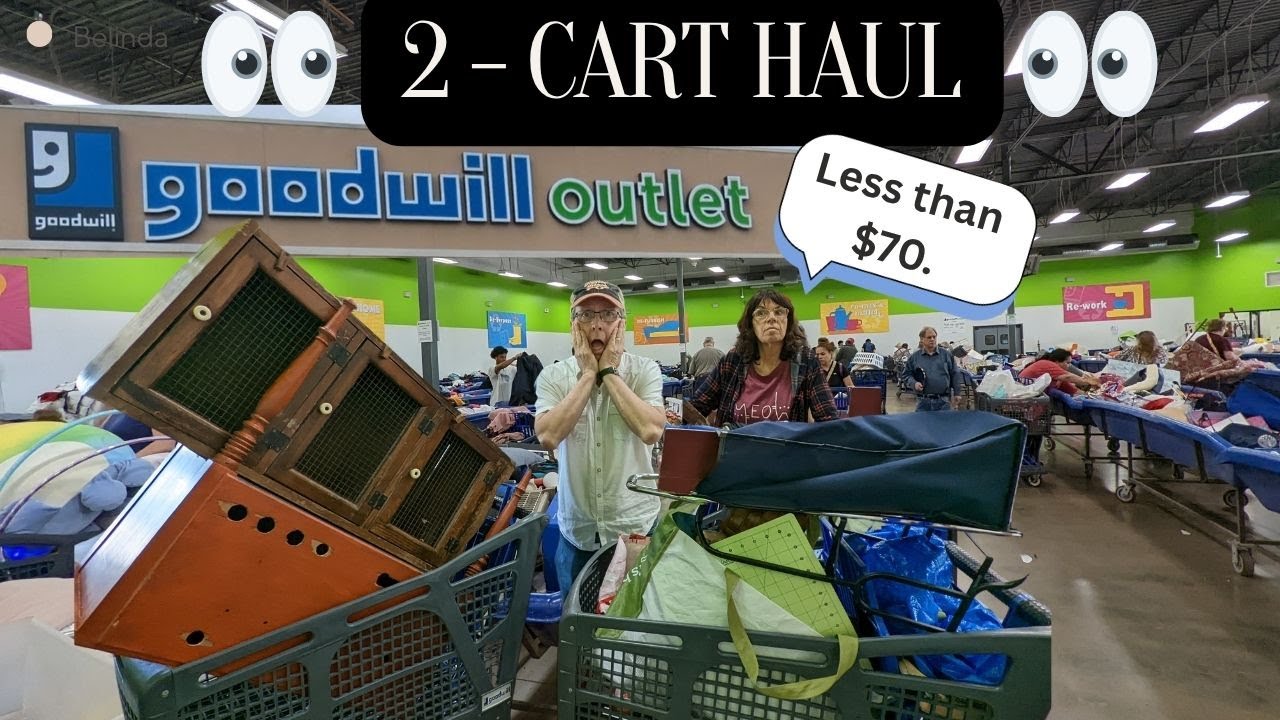 GOODWILL OUTLET BINS: 2 - Cart Haul & Yard Sale - Under $70.00 😱 Thrift with Us - Thrifting