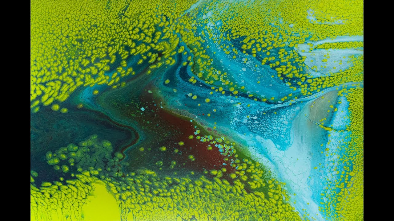 Dirty pour over diluted green acrylic wall paint --no silicone--