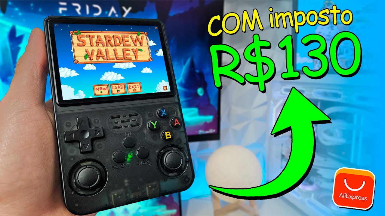 Comprei o MELHOR console portátil BARATO! (RODA JOGOS DE PC - R36S em 2025)