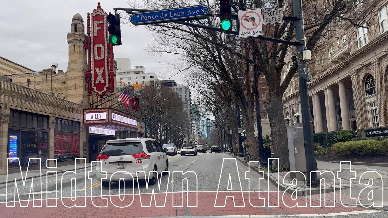 4K ASMR POV Drive 🚗 Midtown Atlanta | Peachtree Street Monday Afternoon Traffic & City Sounds 🌆
