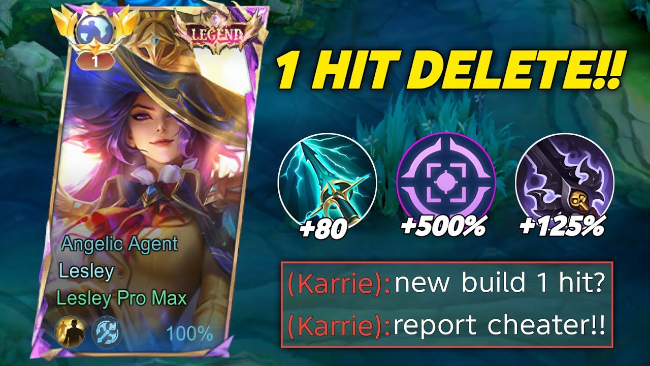 NEW META! LESLEY 500% BEST DAMAGE BUILD AND EMBLEM!! (new 1 hit) | LESLEY BEST SKIN 2026