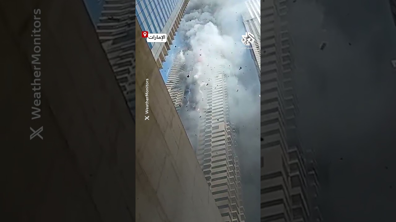 مكون من 67 طابقًا&hellip;اندلاع حريق هائل في إحدى ناطحات السحاب بمنطقة مارينا في مدينة دبي الإماراتية