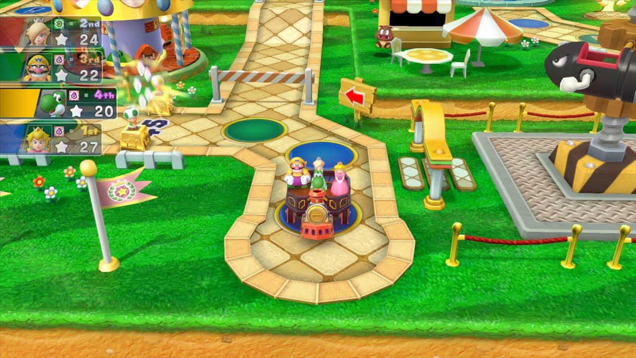 Mario Party 10 Mario Party #457 Peach vs Rosalina vs Wario vs Yoshi Mushroom Park Master Difficulty