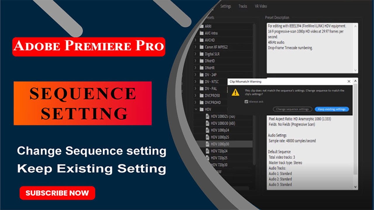 8. How To Change Sequence Settings  Premiere Pro -(Quick & Easy)| ዋሳኝ ሴቲንግ አዶቤ ፕሪመር ፐሮ