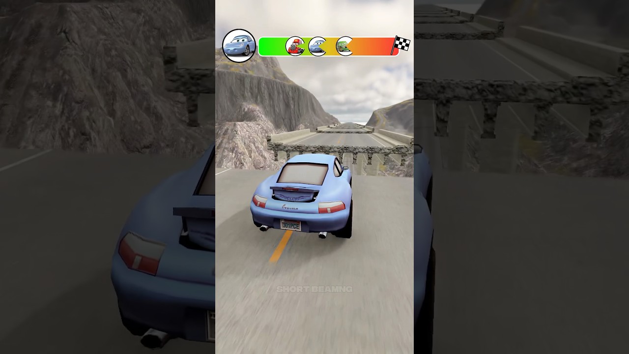Pixar Cars VS Broken Bridge ☠️ #beamngdrive #pixarcars