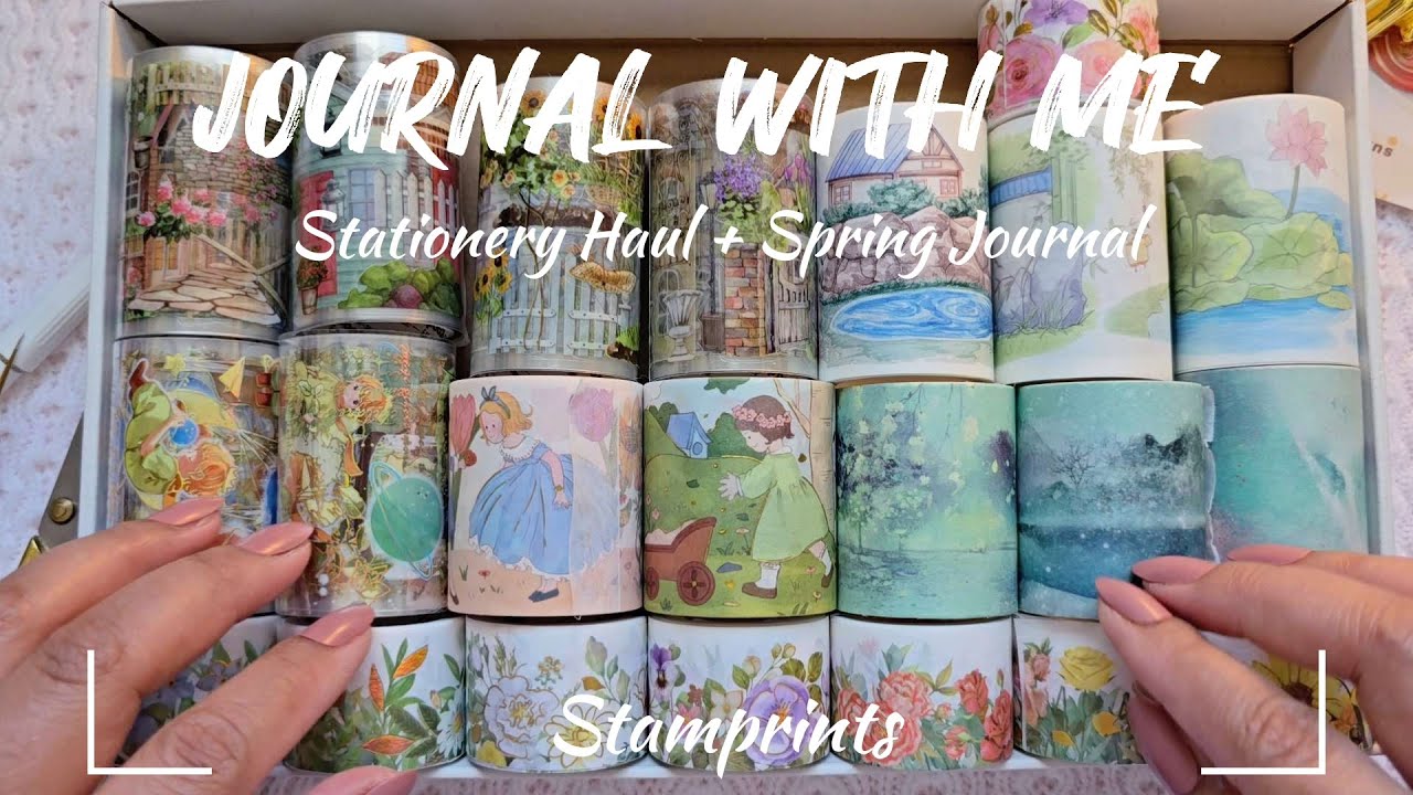 ASMR Journaling | Stationery Haul + Spring Journal #hellospring #creativejournaling #asmr #journal