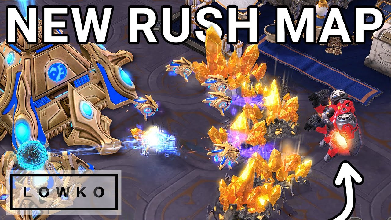 StarCraft 2: DOUBLE GOLD RUSH - New Base Race Map?! (Royal Blood)