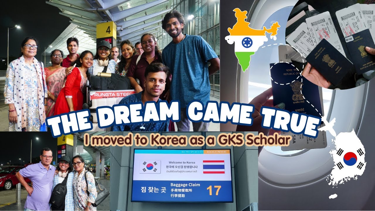 I moved to Korea as a GKS Scholar | India 🇮🇳 to South Korea 🇰🇷 - Moving Vlog 🧳✈️