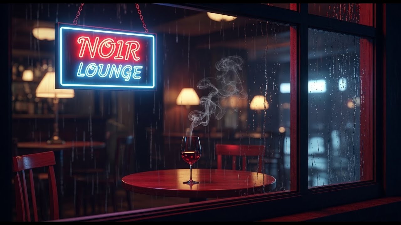 Dark Jazz & Rain 🌧️ Relaxing 1 Hour Noir Lounge Music for Stress Relief & Focus