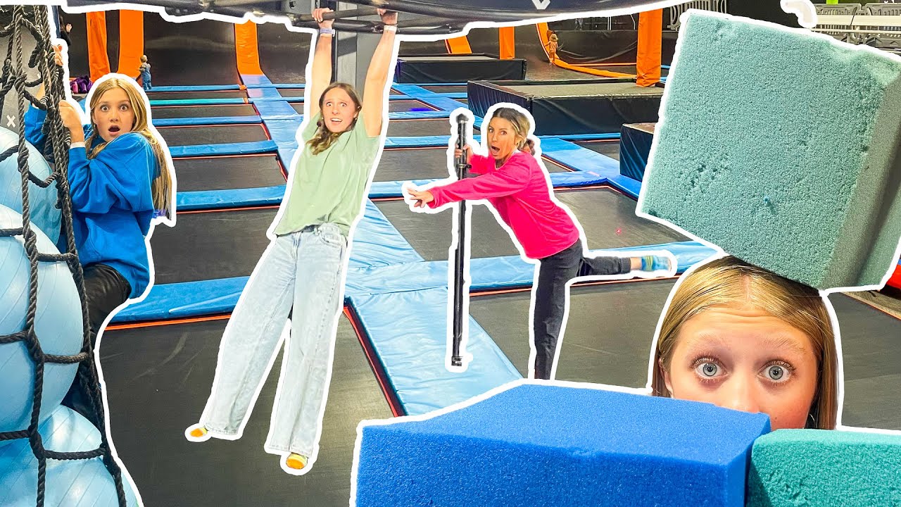 KIDS vs ADULTS EXTREME HIDE and SEEK in TRAMPOLINE PARK!!