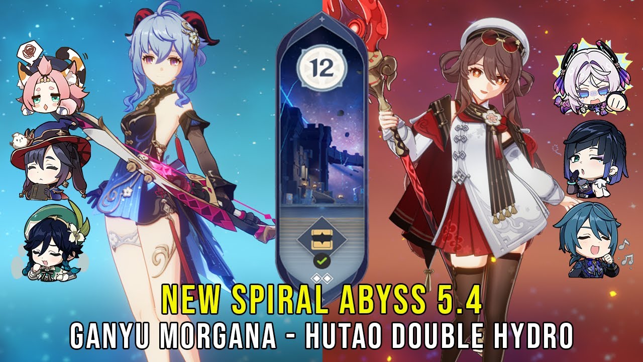 C0 Ganyu Morgana and C1 Hutao Double Hydro | Genshin Impact Abyss 5.4 Floor 12 9 Stars