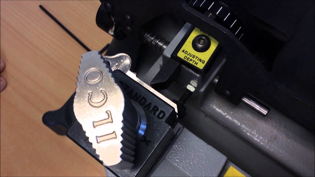 Calibration of the key cutting machine