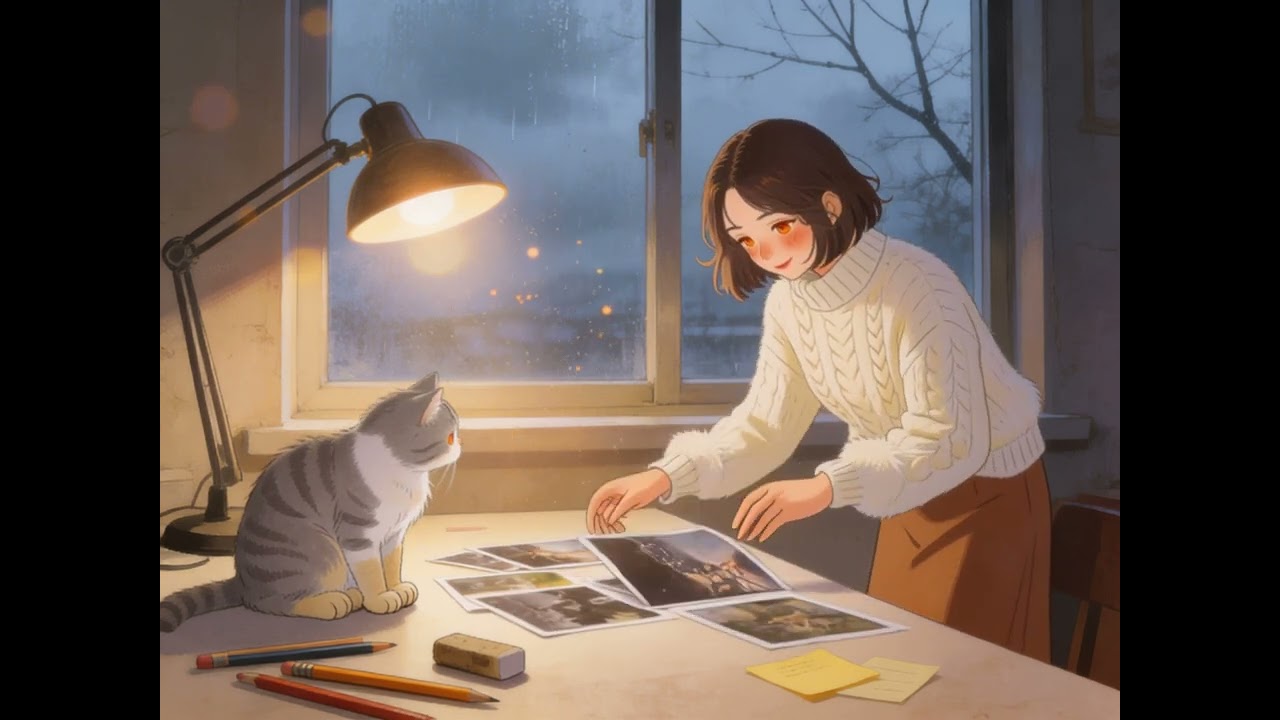 Little Home Moments | A Quiet Stitch at Dusk | Mending an Old Sweater with My Cat Nearby 🧶